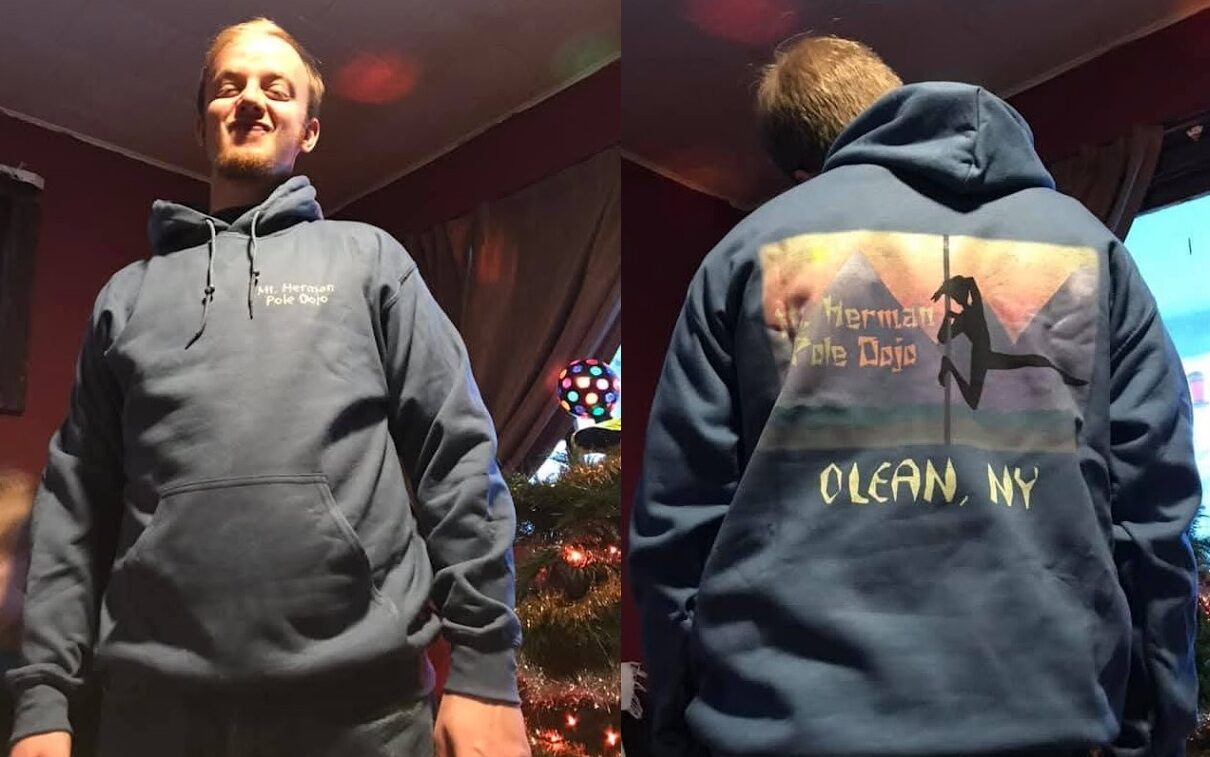 luke wenke mt. herman pole dojo hoodie olean ny blonde
