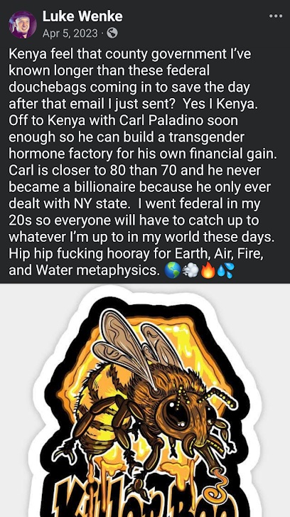 luke wenke facebook screenshot obsessing over western ny businessman carl paladino april 2023