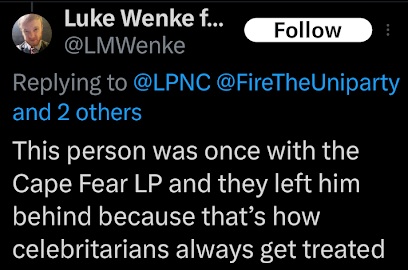 luke wenke obsesses over stalking victim benjami ryan teeter x/twitter screenshot september 2023