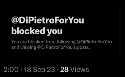 NY assemblyman david dipietro blocks luke wenke on x/twitter september 2023 screenshot