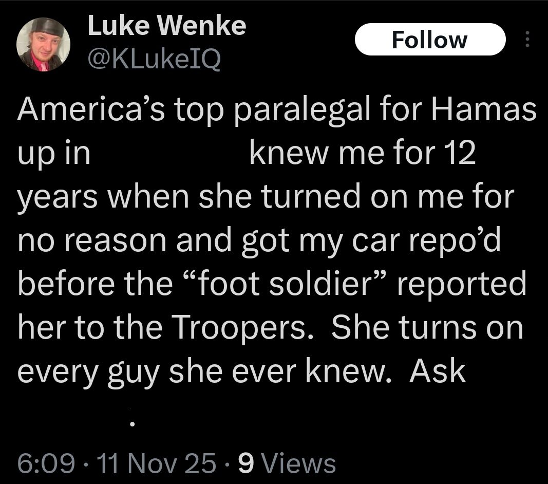 luke wenke katie obsession tweet twitter x screenshot 2025