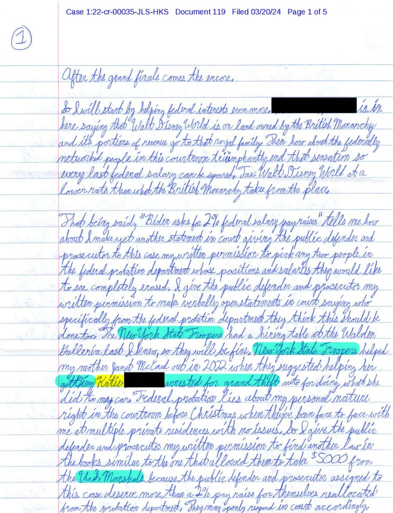 letter from luke wenke to the honorable john l. sinatara, jr.; march 2024