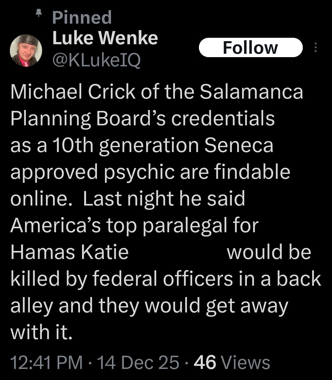 luke wenke katie obsession tweet twitter x screenshot 2025