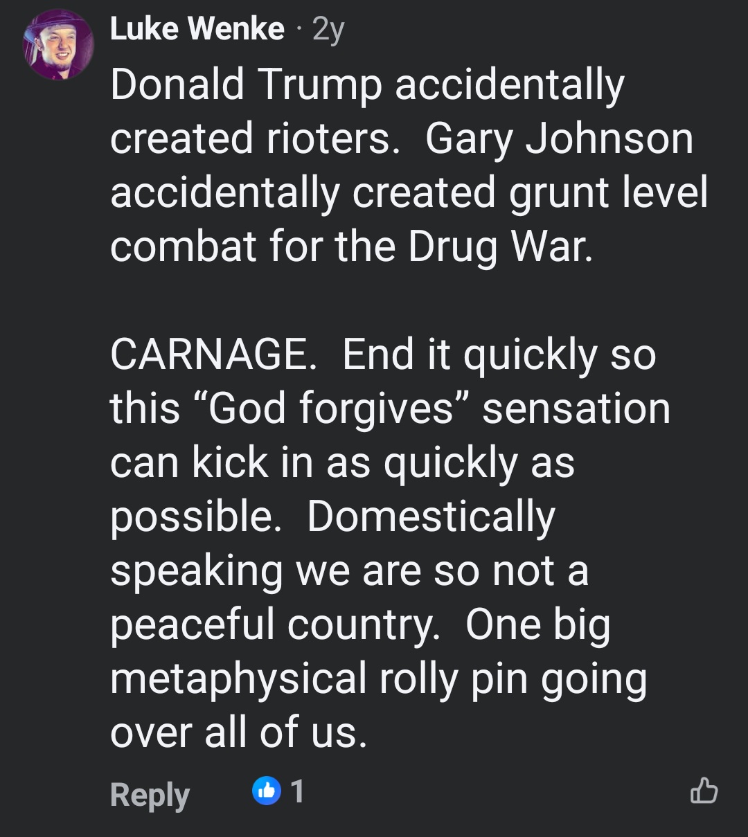 luke wenke facebook 2023 ryan benjamin teeter obsession donald trump