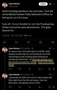 luke wenke x twitter screenshot victim 1 minnesota false reviews 2025