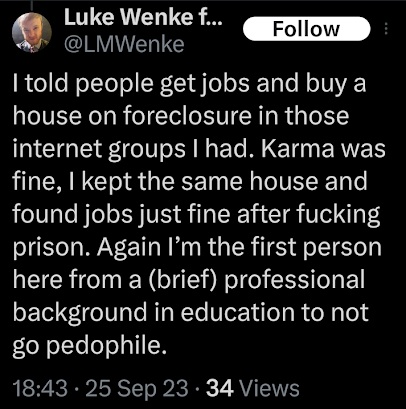 screenshot of a september 2023 luke wenke x/twitter post about how dresser rand employees failed to plan for job loss