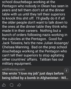 luke wenke laughing because a us military member died in afghanistan april 2023