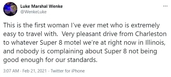 luke wenke bragging about female travel companion to make katie jealous 2021