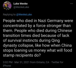 luke wenke shaming welfare recipients and praising nazi germany 2021