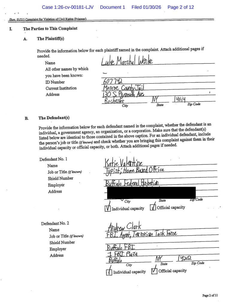 luke wenke's lawsuit complaint against stalking victim katie 2026