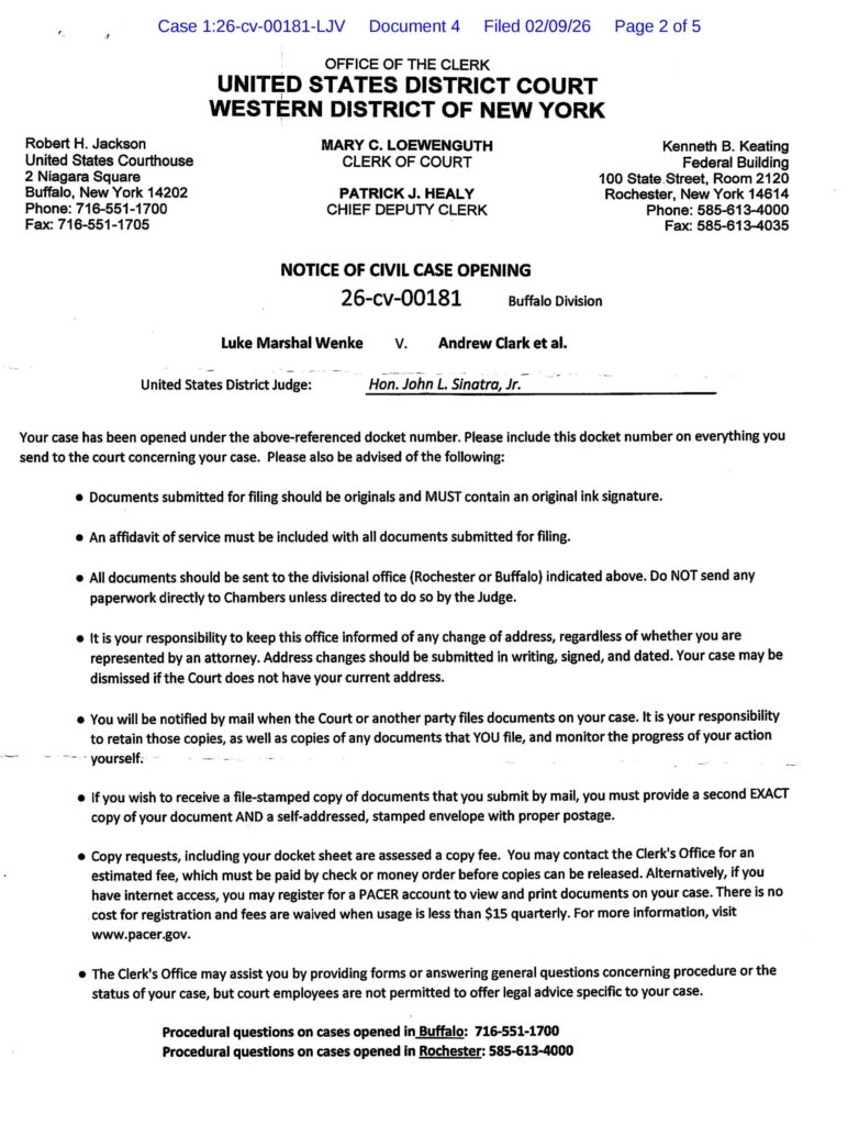 a letter from luke wenke to the court about stalking victim katie february 2026