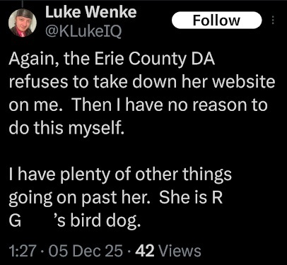luke wenke angry tweet because police won't investigate fake burglary 2025
