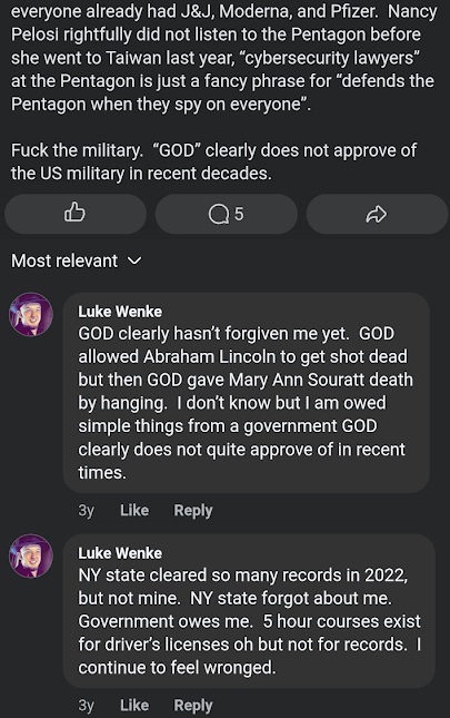 screenshot of an august 2023 facebook post demanding a cleared criminal record