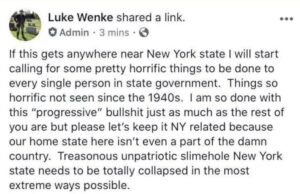 luke wenke threatens violence against liberals