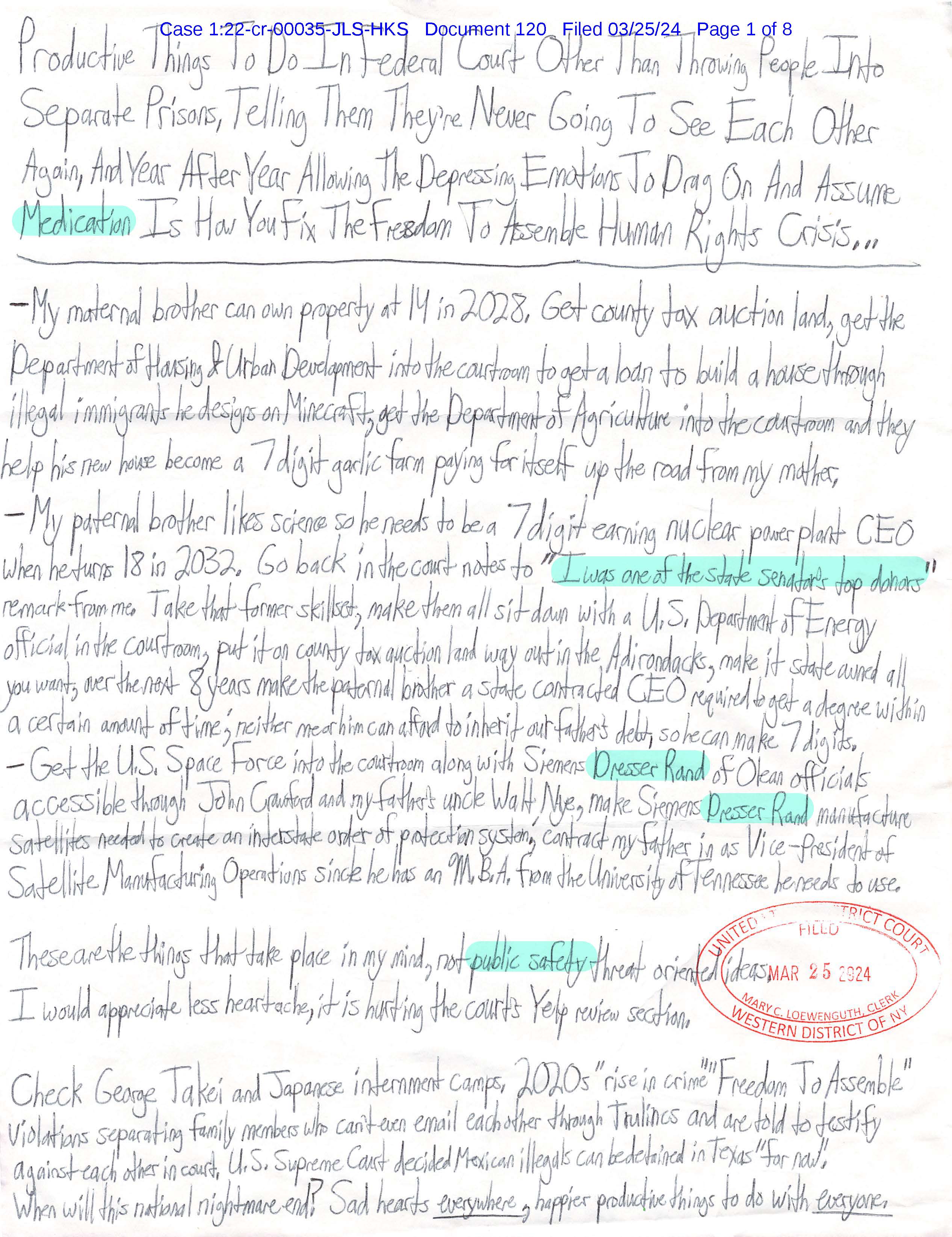 letter from luke wenke to the honorable john l. sinatra jr. march 2024