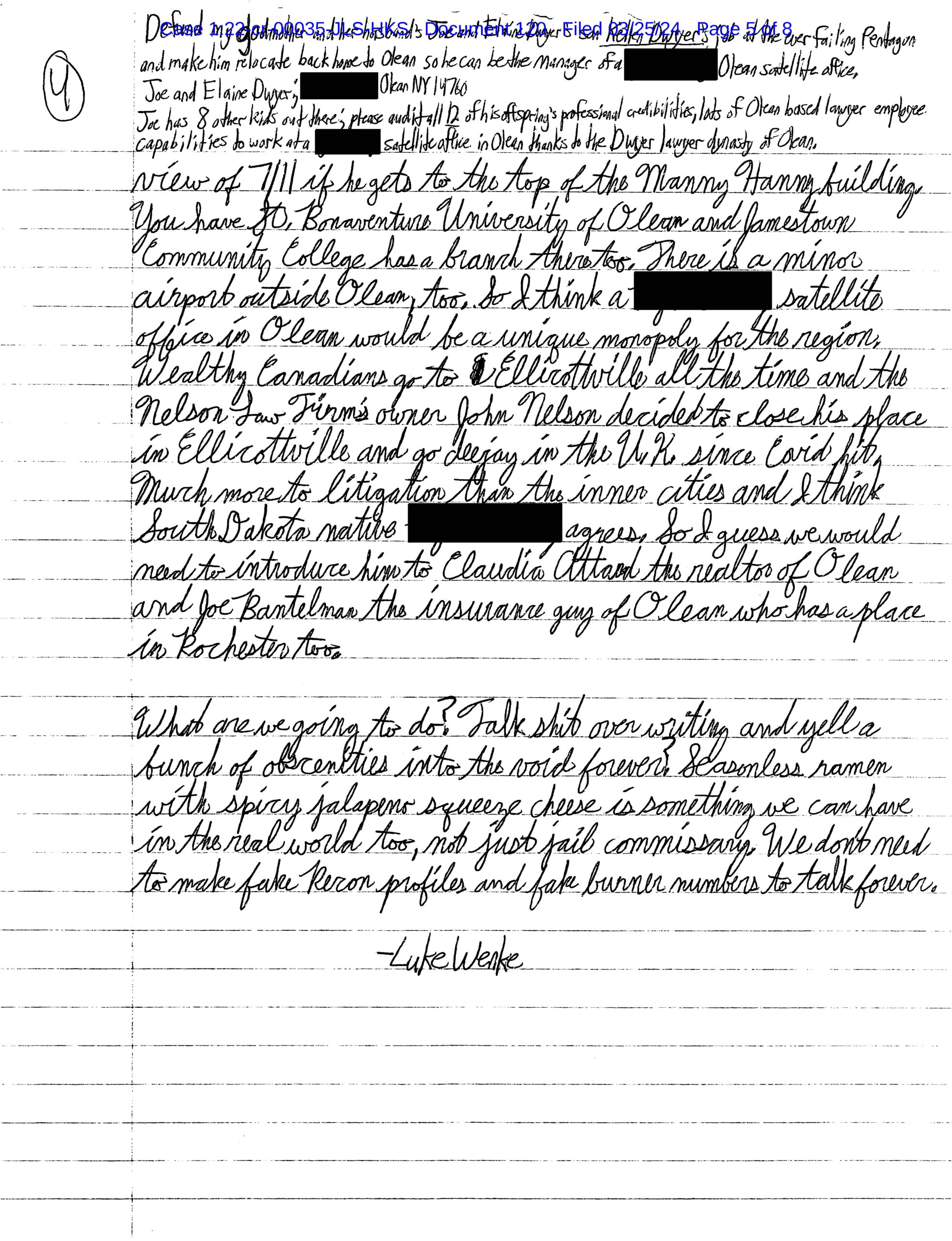 letter from luke wenke to the honorable john l. sinatra jr. march 2024