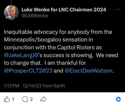 screenshot of a december 2023 facebook post by luke wenke